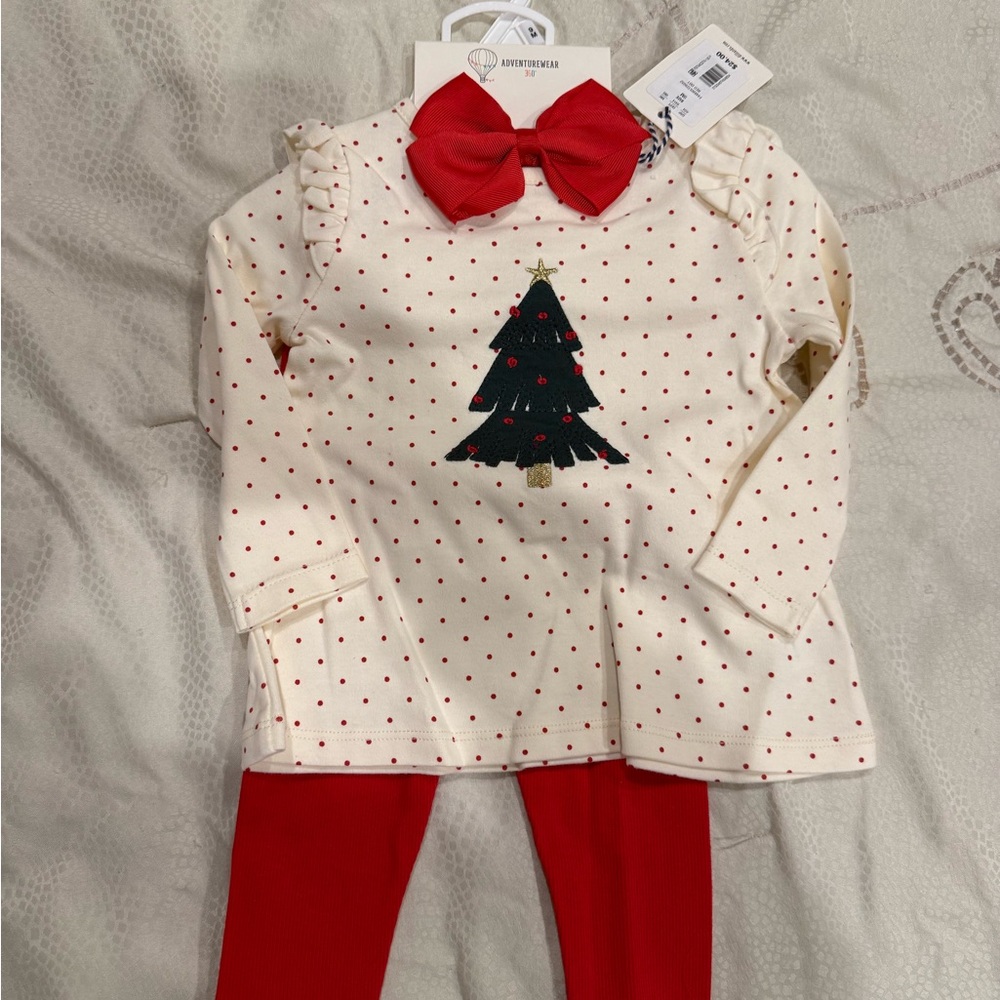 Christmas Tree Outfit with Red Bow